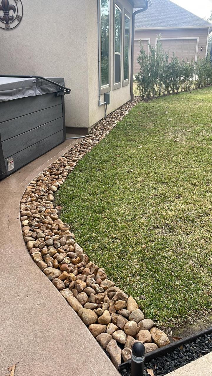 Job photograph from an EG Tree Services landscaping and property improvement job in the Cleveland, Texas area