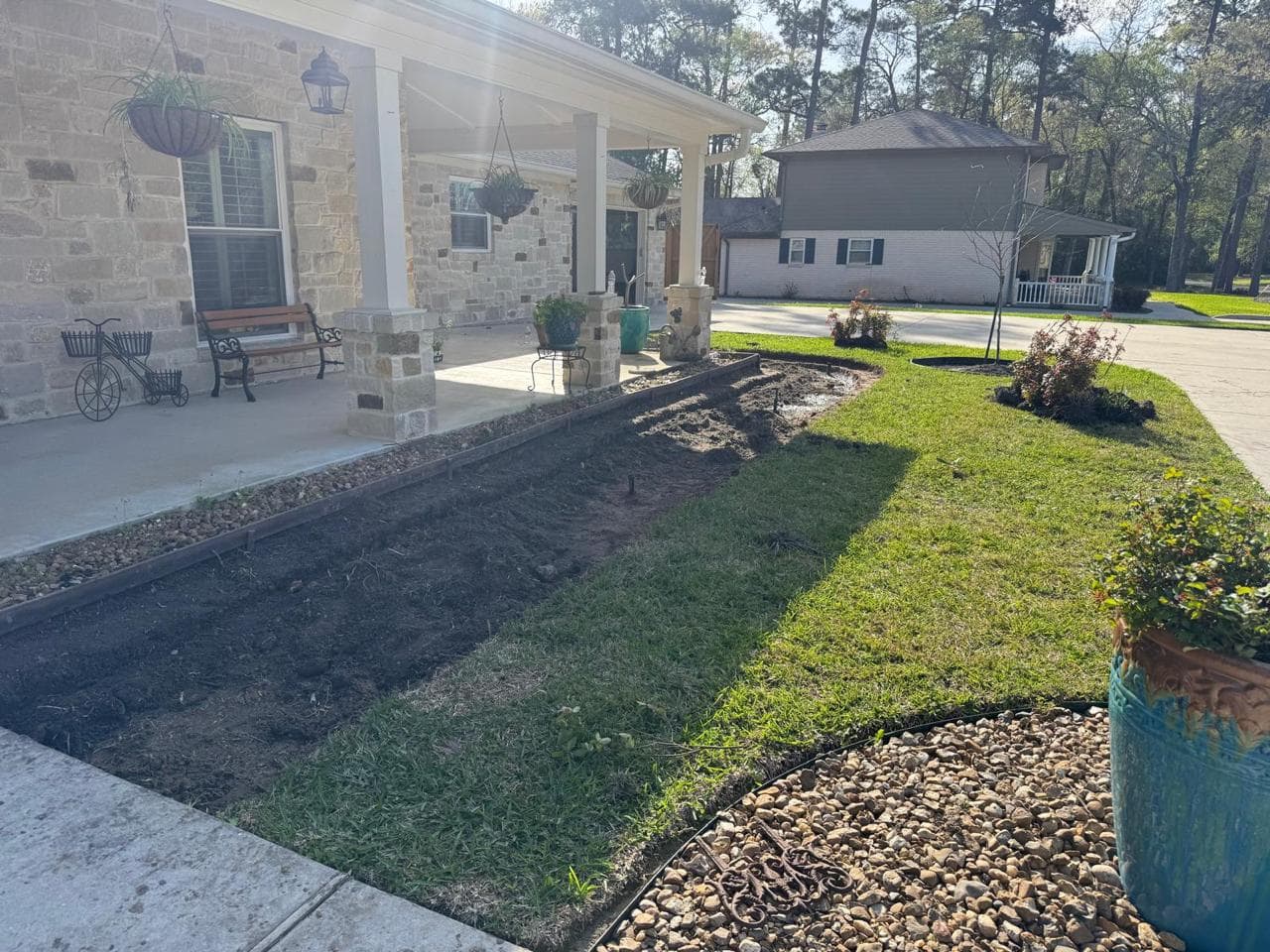 Job photograph from EG Tree Services tree work in the Cleveland, Texas area